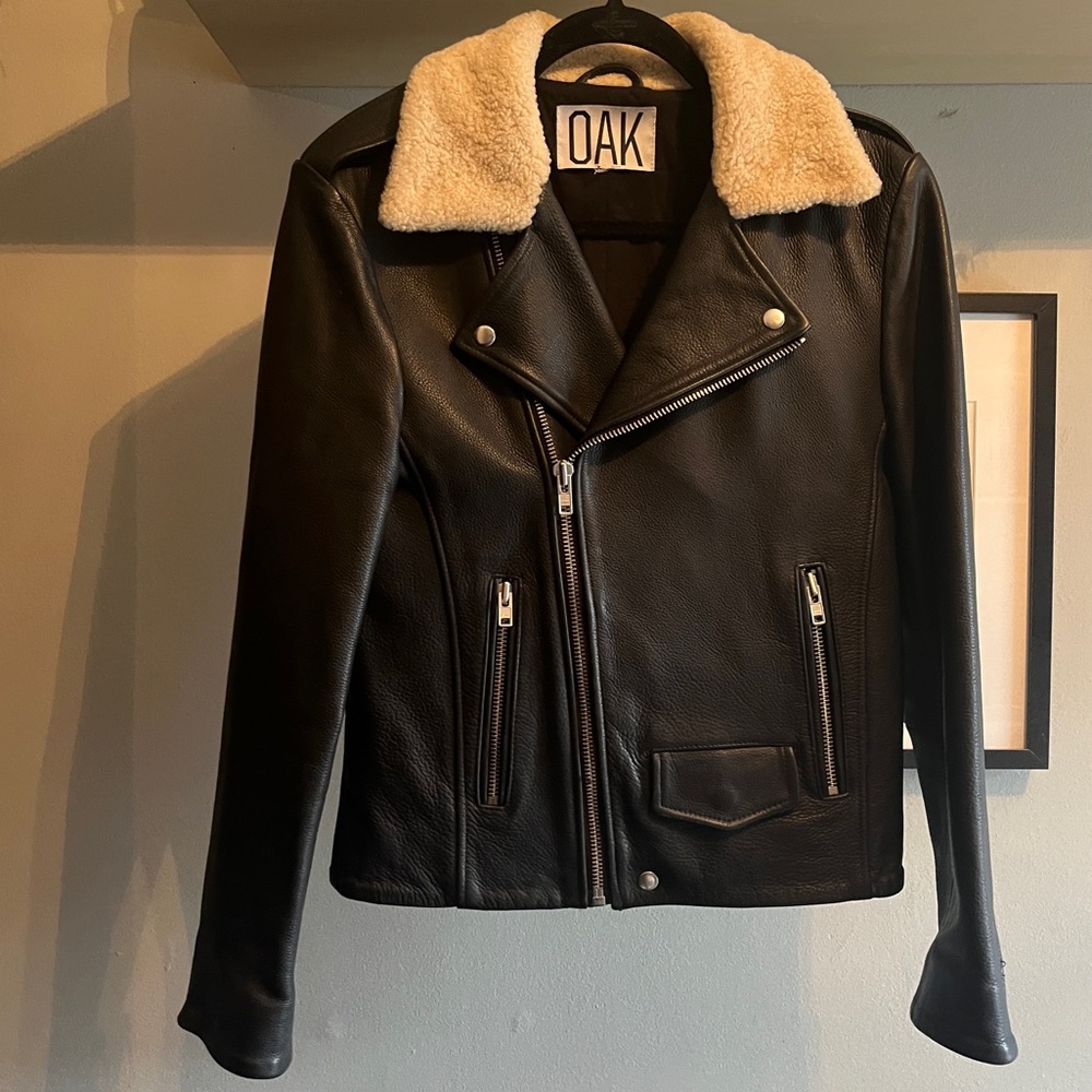 OAK NYC SHERPA REBEL LEATHER JACKET